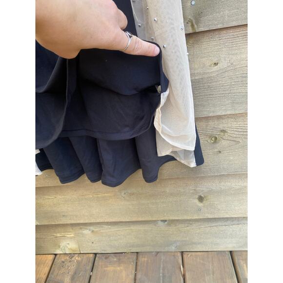 Xscape black long sleeve evening gown with beaded caviar sides - Picture 7 of 8